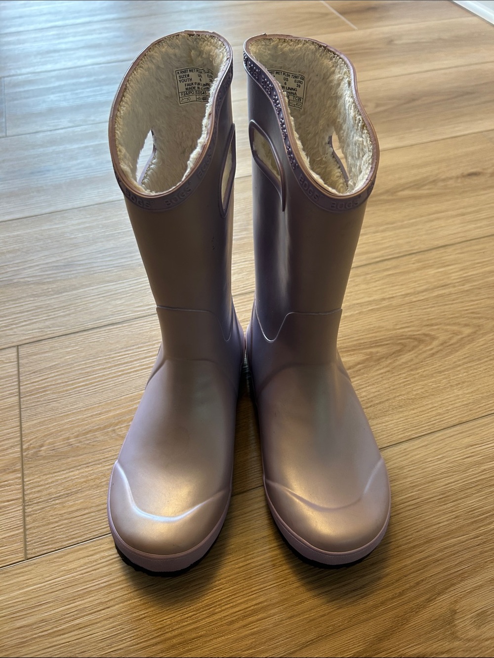 Girl’s Waterproof Insulated Bog Rain Boots - Lavender